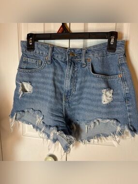 Forever 21 Light Blue Distressed Denim Cutoff Shorts